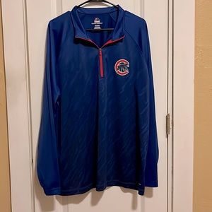 Mens Majestic Cubs 3/4 zip long sleeve tee size XL